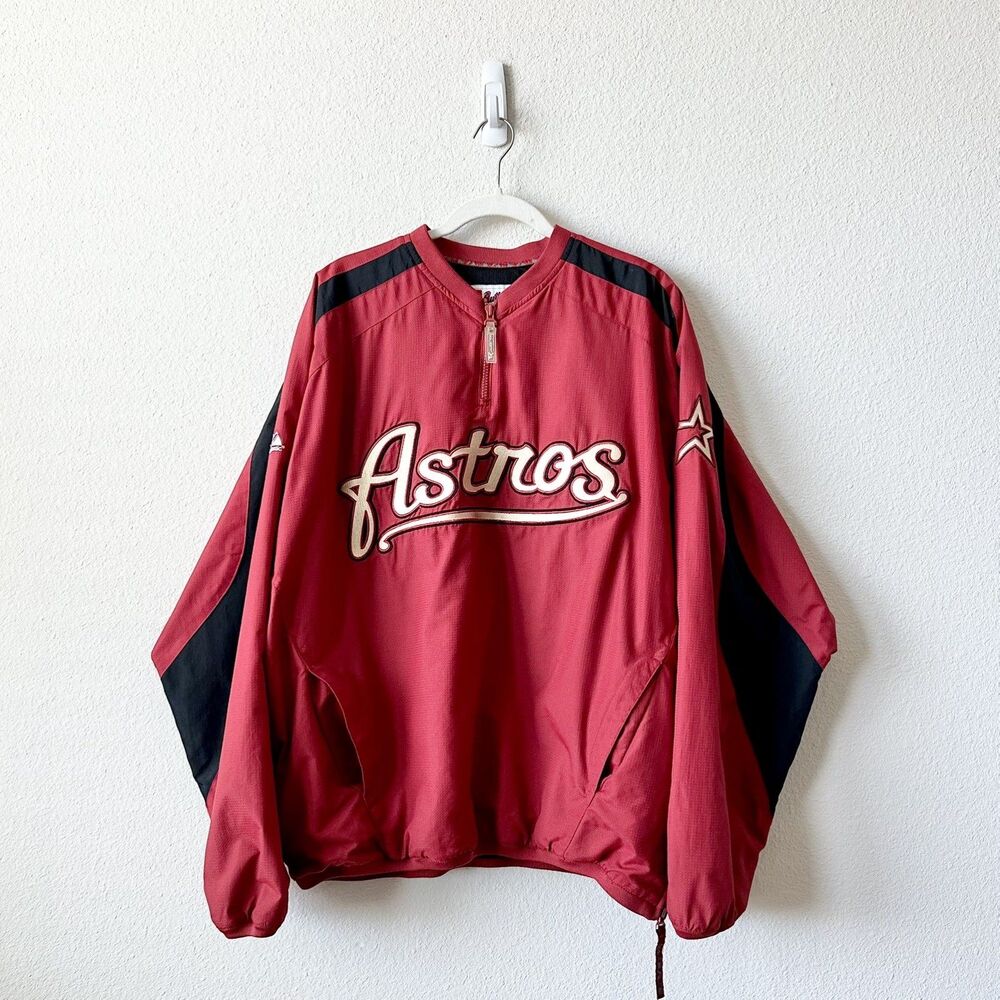 Houston Astros Majestic Red Pullover Jacket Size XL MLB Baseball Texas